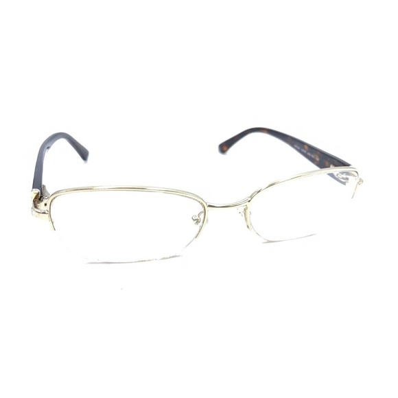 Prada VPR 52N AB6-1O1 Gold Brown Half Rim Eyeglasses Frames 53-18 135 Italy - Picture 1 of 12